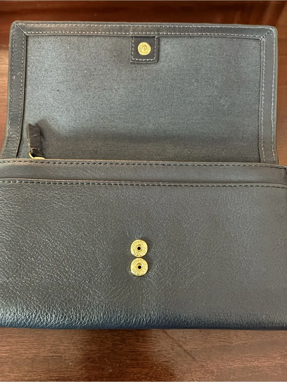 Fossil Navy Leather Wristlet Wallet